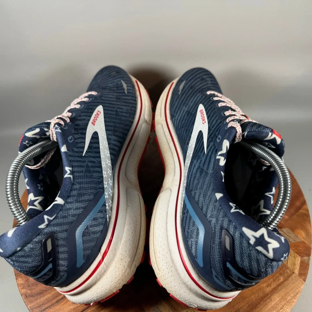Brooks Ghost 15 Womens Running Shoes 11 Stars Stripes Navy Red 1203801B449